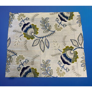 GP J Baker Somerford Indigo Ivory Linen Blend Fabric Sample 26"x28" ret.  327 yd